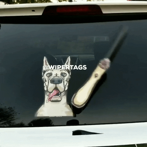 waving great dane GIF by WiperTags