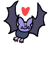 Chauve-Souris Love Sticker by Ruppert Tellac