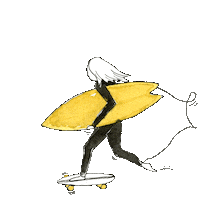 laurafeller happy skate surf move Sticker