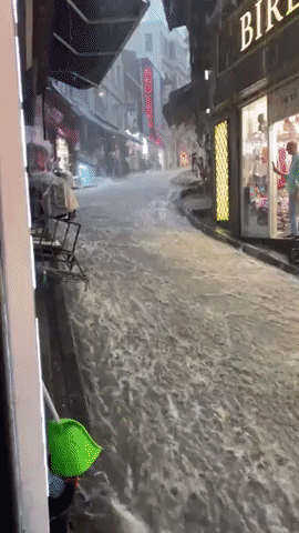 Istanbul's Grand Bazaar Flooded After Heavy Rainfall