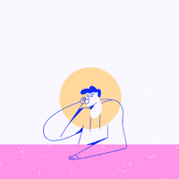 nerdo illustration coffee spring head GIF