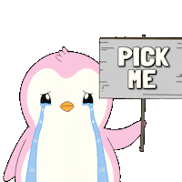 Sad Love Me Sticker by Pudgy Penguins