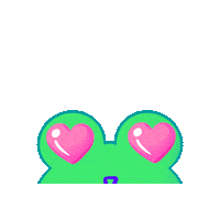 jellolin heart frog peek Sticker