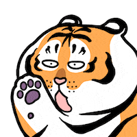 HuCreates cat illustration tiger lick Sticker
