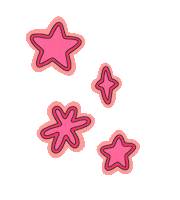 Pink Star Sticker by Poppy Deyes