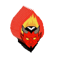 lid8bit pixelart retro fire aesthetic Sticker