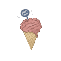 jeniiko ice ice cream brain freeze Sticker