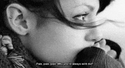 sad black and white GIF