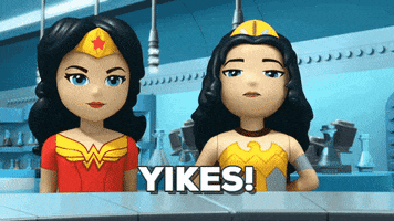 surprised wonder woman GIF by LEGO