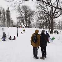 New Yorkers Sled at Snowy Fort Greene Park in Brooklyn