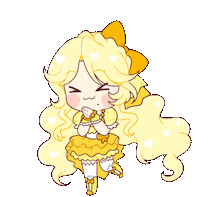 Pyonkotchi excited kawaii chibi magical girl Sticker