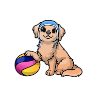 Golden Retriever Fun Sticker by Aqua Revolution