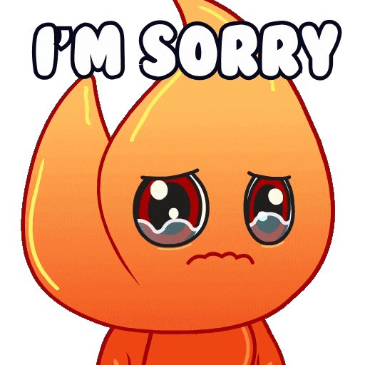 Sorry Fire Sticker by Playember