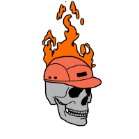 Skate Burning Sticker