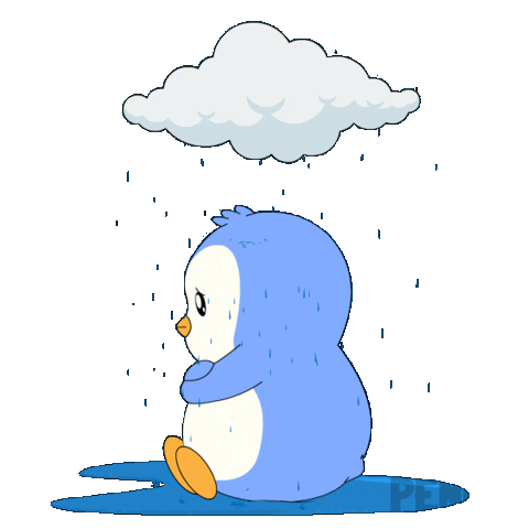 Sad Rainy Day Sticker by Pudgy Penguins