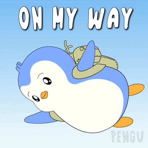 Flying On My Way GIF by Pudgy Penguins