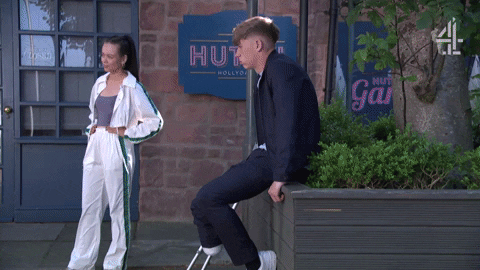 Girl Reaction GIF by Hollyoaks