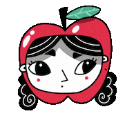 amaiaarrazola girl red eyes apple Sticker