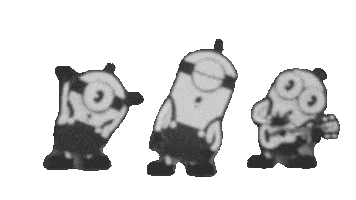 Black And White Animation Sticker by Minions
