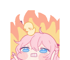 ariru anime kawaii fire baby Sticker