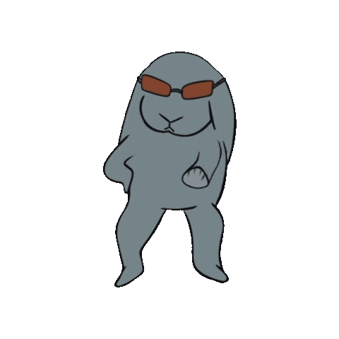 BunBea giphygifmaker dance bunny dribble Sticker