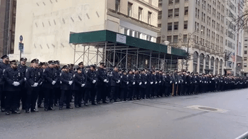 Officers Fill Fifth Avenue in Tribute to NYPD Detective Mora