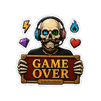Game Over Skull Sticker
