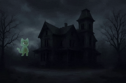 HeroGalaxyNFT cat ghost spooky kitty GIF