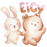 libertyxu bear bunny rabbit lucu Sticker