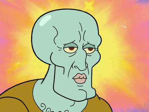 Spongebob Handsome Squidward blinks gif