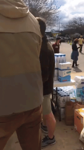Food and Water Distributed in Austin in Wake of Winter Storm