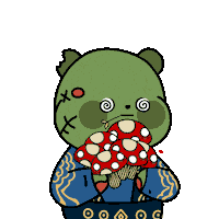 Bear Eating Sticker by Kanpai Pandas