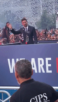 Lionel Messi Waves to PSG Fans at Parc des Princes
