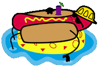 floating hot dog Sticker by Robo Roku