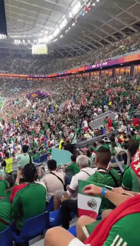 Mexican Soccer Fans Perform the Wave