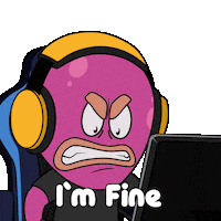 Angry Computer Sticker by Octo Gaming