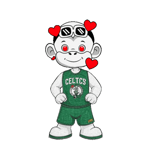 Love Basketball Green Heart Sticker by Zhot