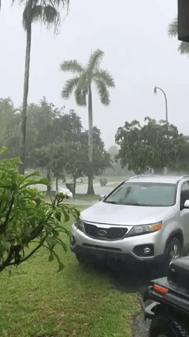 Heavy Rain Falls as South Florida Placed Under Tropical Storm Warning