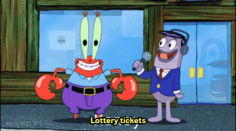 nobledynasti giphygifmaker mr krabs dynasti and friends lottery tickets GIF