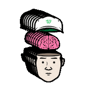 Vibes Brain Sticker by Weedly