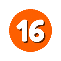 Orange Number Sticker