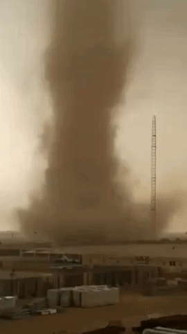 Dramatic Double Tornadoes Seen in Al Khor