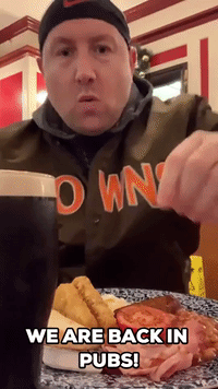 Man Enjoys First Pint of Guinness After Reopening