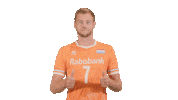 Nevobo thumbs up volleyball oranje volleybal Sticker
