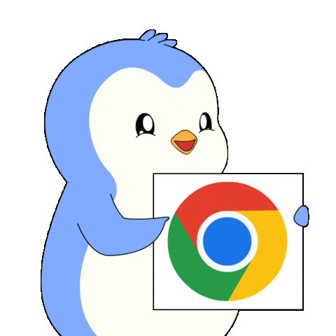 Looking Google Chrome Sticker by Pudgy Penguins