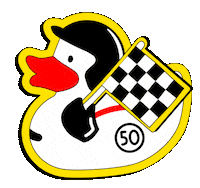 porschemuseum vintage racing bad duck Sticker