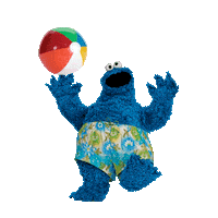 Happy Cookie Monster Sticker by Ahlan Simsim