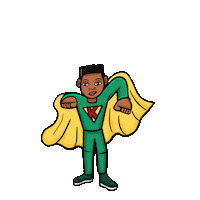Flying Super Hero Sticker by JellaCreative