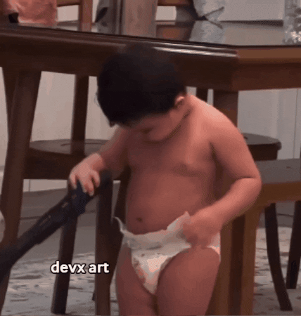 Vacuum Cleaner Child GIF by DevX Art