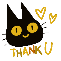 levraicolonelmoutarde cat thankyou blackcat thanku Sticker